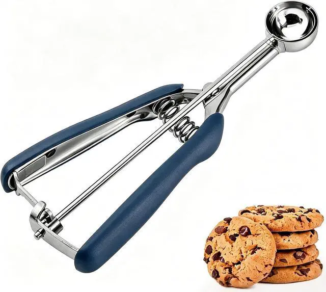Main image of JUNADAEL J Mini Cookie Scoop 1 Tsp, 1/3 Tbsp Cookie Scoop for Baking, Mini Ice Cram Scoop, Melon Baller Scoop, Blue Handle, Non-Slip, For Making Cookies Muffin Cupcake Ice Cream Meatball