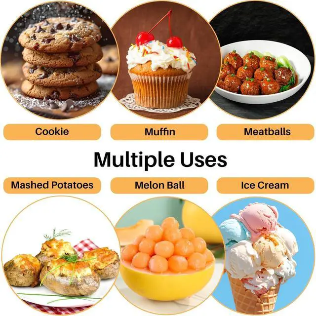 Alt view image 7 of 7 - JUNADAEL J Mini Cookie Scoop 1 Tsp, 1/3 Tbsp Cookie Scoop for Baking, Mini Ice Cram Scoop, Melon Baller Scoop, Blue Handle, Non-Slip, For Making Cookies Muffin Cupcake Ice Cream Meatball