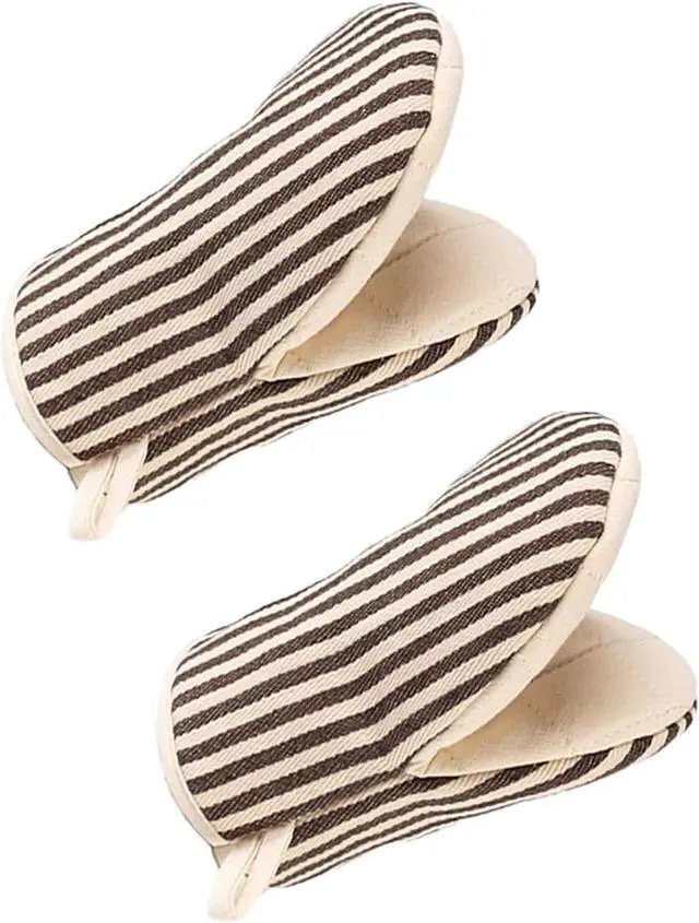 Main image of 1 Pair Mini Oven Mitts,High Heat Resistant Oven Gloves,Kitchen Short Oven Mit with Hanging Loop for BBQ, Baking, Cooking and Grilling, (Khaki)