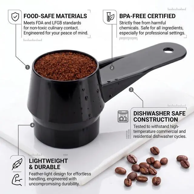 Alt view image 2 of 7 - Coffee Scoop for Reusable K Cup Refillable Coffee Pods, 2 Tablespoon Capacity, Scoop for Ground Coffee, Protein Powder, Tea(Black,1Pack)