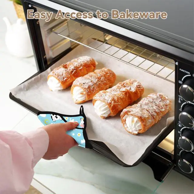 Alt view image 6 of 7 - Pot Holders for Kitchen Heat Resistant Pot Holders,Cute Cartoon Black and White Cow Set of 2 Oven Hot Pads for Cooking Baking BBQ Gifts for Women Men