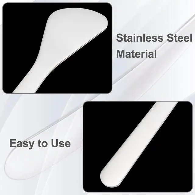 Alt view image 3 of 7 - Pndeyo 3pcs Mini Stainless Steel Makeup Spatula, D Style, Silver | Reusable, 3.17×0.98in, Cosmetic Cream Spatulas Spoon, Skincare Scoop, for Mixing and Sampling Face Eye Cream