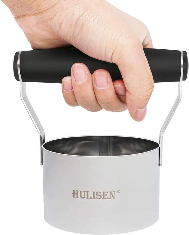 Alt view image 3 of 7 - HULISEN 3" Round Biscuit Cutter, Stainless Steel Cookie Cutter with Handle | Ergonomic Rubber Grip, Extra 1 inch Cutter Included, Dishwasher Safe, Baking Beginner Friendly, Gift-Ready Packaging