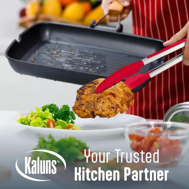 Alt view image 6 of 7 - Kaluns Silicone Spatula Set 4 Pcs Rubber Spatulas Silicone Heat Resistant 600°F, Spatulas for Nonstick Cookware, Seamless Design with Stainless Steel Core, Dishwasher Safe, Bonus Tongs Included