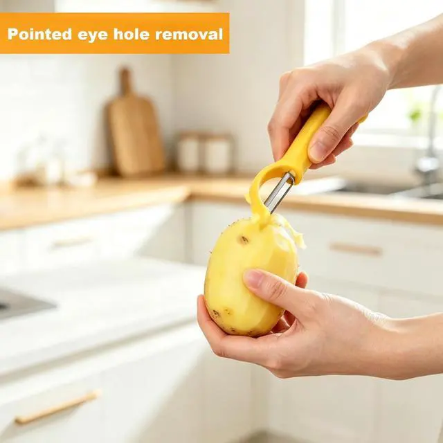 Alt view image 4 of 7 - 2PCS Vegetable Fruit Peeler & Y Potato Peeler | Ultra-Sharp Stainless Steel Blade Non-Slip Handle, Multifunctional Potato Peeler for Kitchen Perfect for Veggie,Carrot, Apple