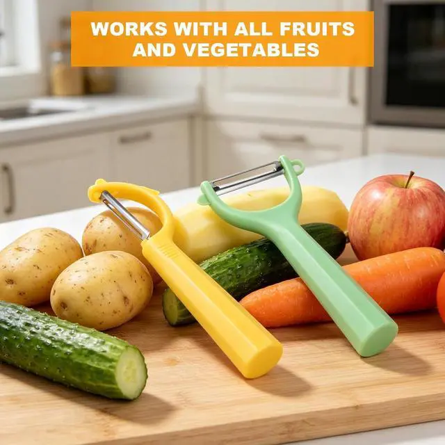 Alt view image 5 of 7 - 2PCS Vegetable Fruit Peeler & Y Potato Peeler | Ultra-Sharp Stainless Steel Blade Non-Slip Handle, Multifunctional Potato Peeler for Kitchen Perfect for Veggie,Carrot, Apple