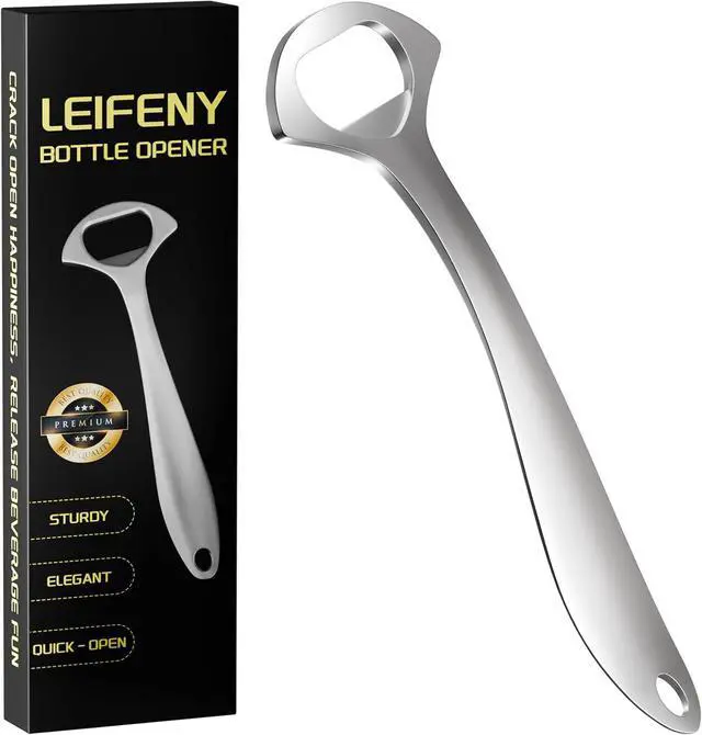 Main image of Heavy-Duty Beer Bottle Opener for Home and Bar Bartender | Easy Pop Cap, Zinc Alloy Metal with Smooth Surface, Comfortable Grip, Gift Packaging Included