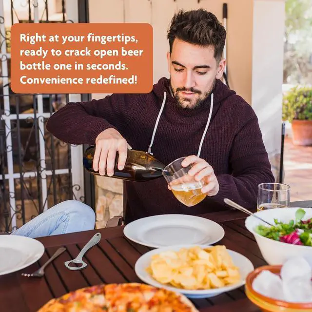 Alt view image 5 of 6 - Heavy-Duty Beer Bottle Opener for Home and Bar Bartender | Easy Pop Cap, Zinc Alloy Metal with Smooth Surface, Comfortable Grip, Gift Packaging Included