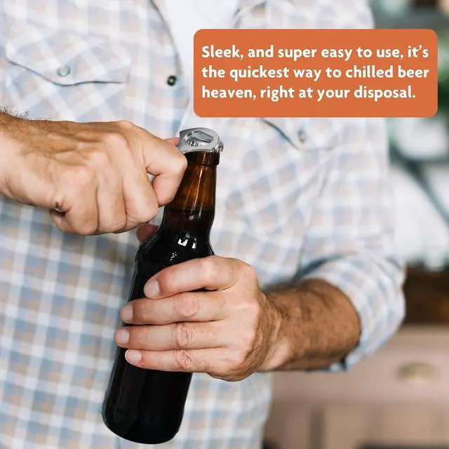 Alt view image 4 of 6 - Heavy-Duty Beer Bottle Opener for Home and Bar Bartender | Easy Pop Cap, Zinc Alloy Metal with Smooth Surface, Comfortable Grip, Gift Packaging Included