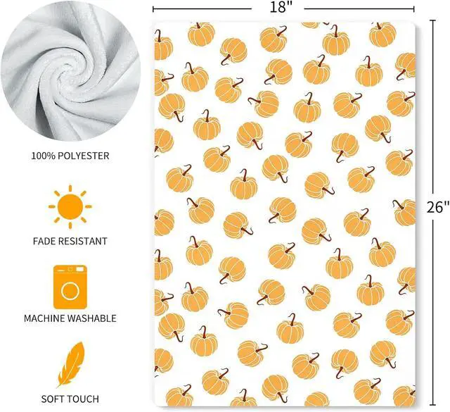 Alt view image 6 of 6 - Fall Kitchen Towels 18x26 Inch Set of 2 Autumn Thanksgiving Kitchen Decor | Watercolor Orange Pumpkin Sweet Home Vintage Farmhouse Seasonal Ultra Absorbent Hand & Dish Towels Drying Dishcloth