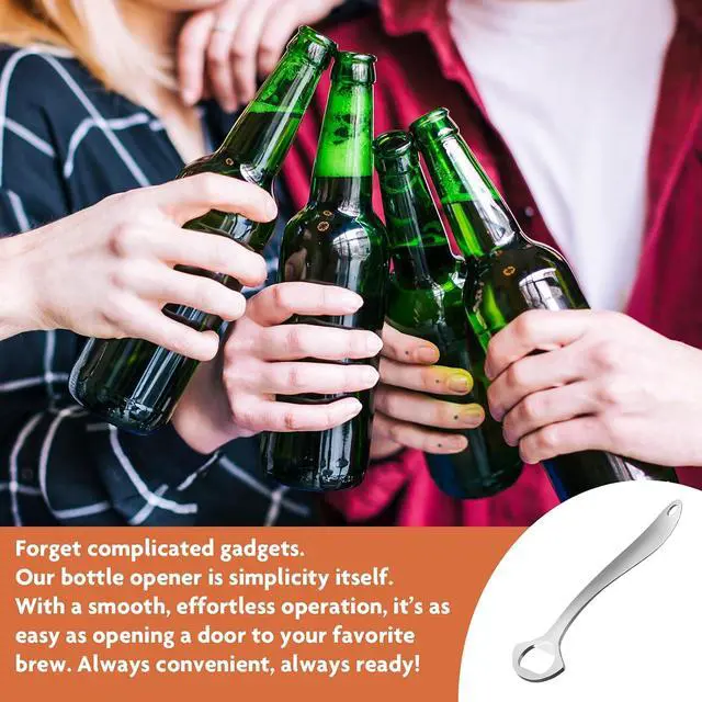 Alt view image 6 of 6 - Heavy-Duty Beer Bottle Opener for Home and Bar Bartender | Easy Pop Cap, Zinc Alloy Metal with Smooth Surface, Comfortable Grip, Gift Packaging Included