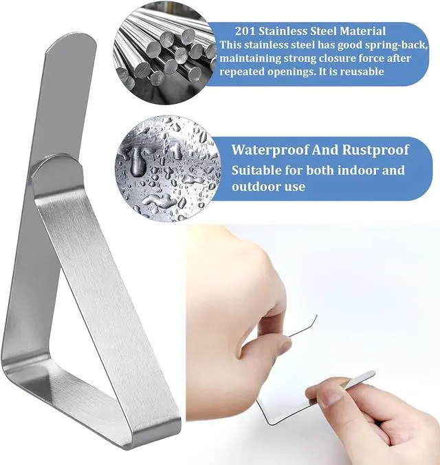 Alt view image 3 of 7 - Metal Tablecloth Clips 24 PCS Table Cloth Holder Clips Picnic Table Clip