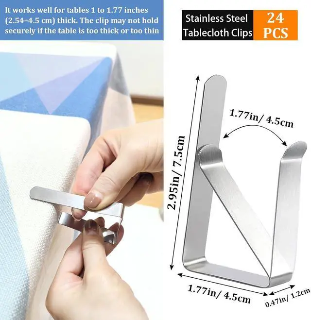 Alt view image 2 of 7 - Metal Tablecloth Clips 24 PCS Table Cloth Holder Clips Picnic Table Clip