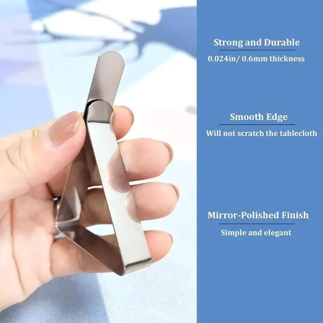 Alt view image 4 of 7 - Metal Tablecloth Clips 24 PCS Table Cloth Holder Clips Picnic Table Clip