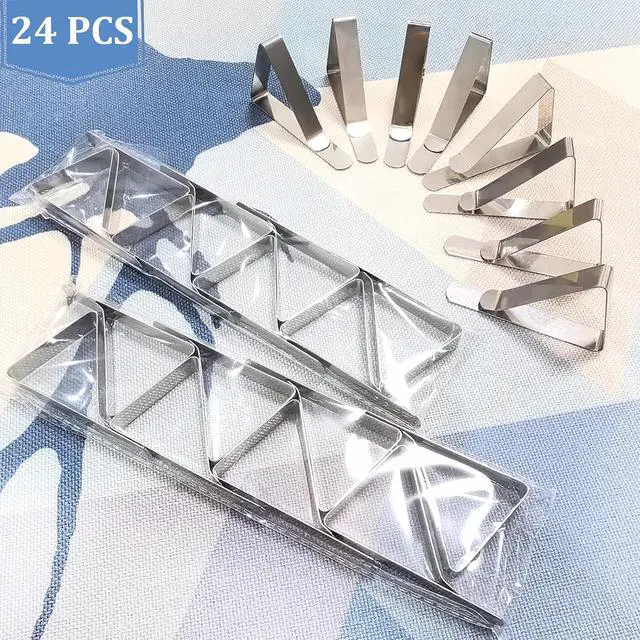 Alt view image 7 of 7 - Metal Tablecloth Clips 24 PCS Table Cloth Holder Clips Picnic Table Clip