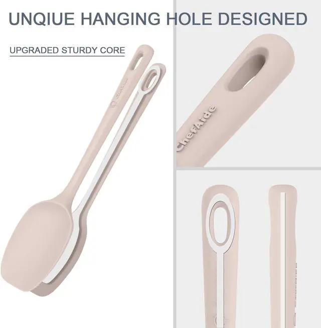 Alt view image 3 of 7 - ChefAide 5 Pieces Silicone Spatula Set, Food Grade Rubber Spatula, Upgrade Strong Handle with Ergonomic Grip, Heat Resistant Up to 600°F for Nonstick Cookware, Cooking