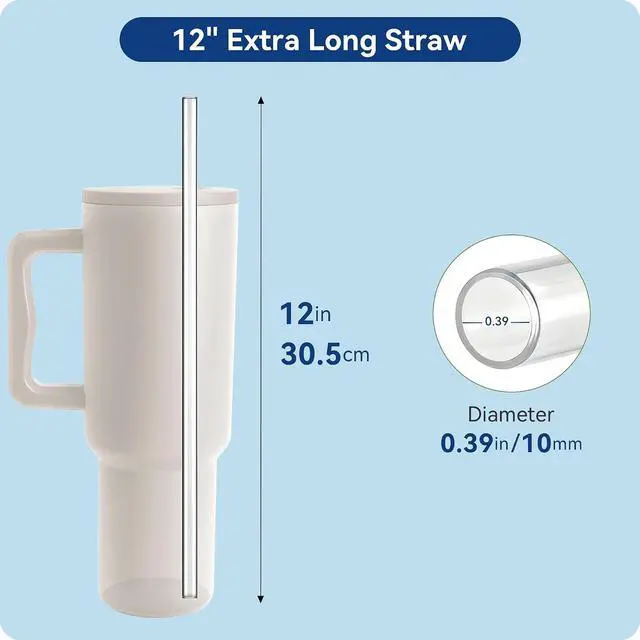 Alt view image 4 of 7 - Straws for Simple Modern 40 oz 50 oz Tumbler, 12.2" Extra Long Straw | Straw for Simply Modern 40oz Cups, Clear Tritan Plastic, BPA Free,Reusable Drinking Straws with Cleaning Brush