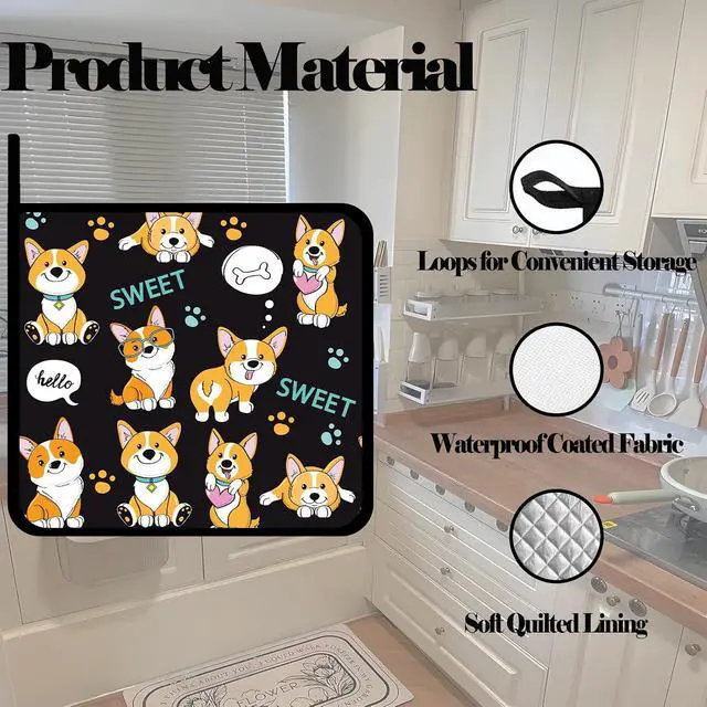 Alt view image 3 of 7 - Cute Dogs Corgi Pot Holders 2 PCS,Kitchen Heat Resistant Hot Pads for Cooking Grilling Baking BBQ, Pot Holders for Women Cook Home Microwave