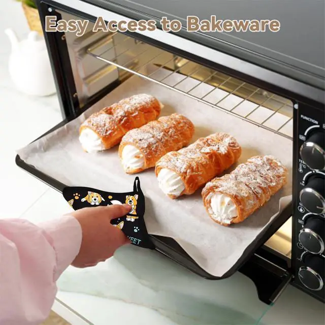 Alt view image 6 of 7 - Cute Dogs Corgi Pot Holders 2 PCS,Kitchen Heat Resistant Hot Pads for Cooking Grilling Baking BBQ, Pot Holders for Women Cook Home Microwave