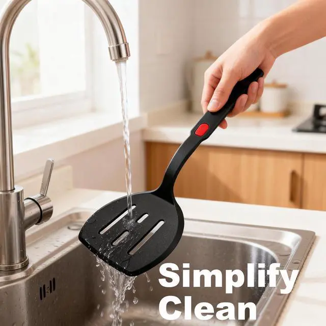 Alt view image 7 of 7 - 2 Piece Silicone Pancake Spatula Turner | 600°F Heat Resistant Spatulas for Nonstick Cookware,Large Kitchen Cooking Utensils Set for Egg,Pancake,Burger