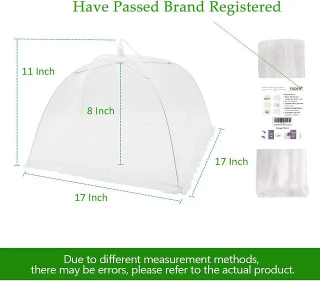 Alt view image 2 of 7 - (3Pack) Pop-up Picnic Food Tent Covers, 17x17Inch Foldable Mesh Screen Food Covers for Outdoors, Reusable Food Cover Net Keep Out Flies, Mosquitoes