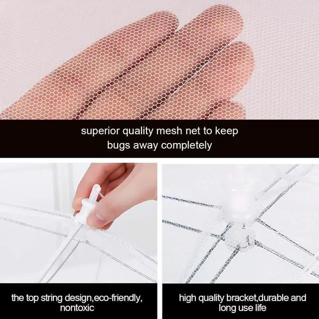 Alt view image 4 of 7 - (3Pack) Pop-up Picnic Food Tent Covers, 17x17Inch Foldable Mesh Screen Food Covers for Outdoors, Reusable Food Cover Net Keep Out Flies, Mosquitoes
