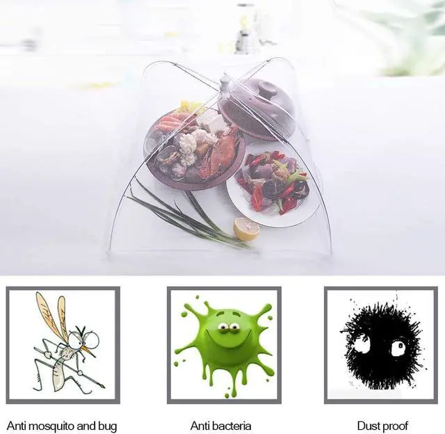 Alt view image 6 of 7 - (3Pack) Pop-up Picnic Food Tent Covers, 17x17Inch Foldable Mesh Screen Food Covers for Outdoors, Reusable Food Cover Net Keep Out Flies, Mosquitoes