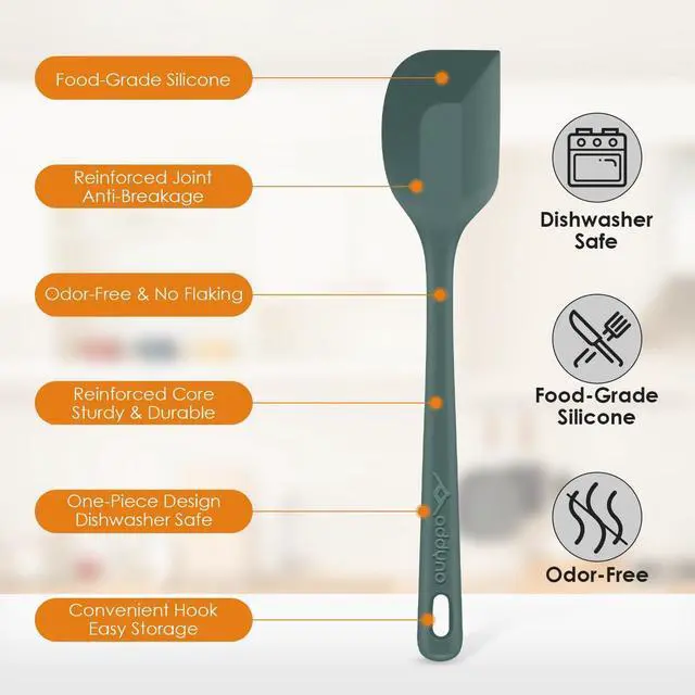 Alt view image 3 of 7 - 5-Piece Silicone Spatula Set, 446°F Heat Resistant Kitchen Spatulas for Cooking & Baking, BPA-Free Food Grade Silicone, Reinforced Inner Core, Non-Scratch Flexible & Dishwasher Safe, Neutral