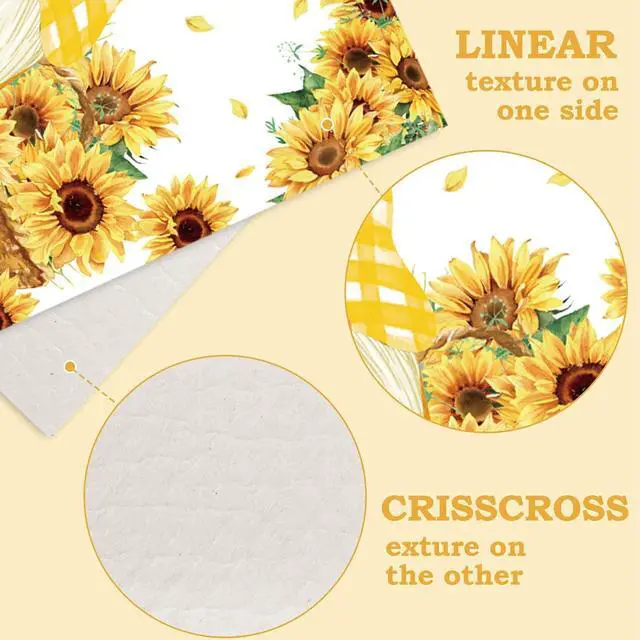 Alt view image 3 of 7 - Whaline 6Pcs Sunflower Swedish Kitchen Dishcloths Yellow Flower Gnome Truck Dish Towel Floral Plaid Spring Summer Cotton Absorbent Dish Cloth for Home Cleaning Housewarming, 6.9 x 7.7 Inch
