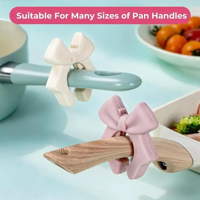 Alt view image 4 of 7 - Bow Spoon Holder Cute Spoon Rest for Stove Top, Steam Releaser & Lid Lifter Heat Resistant Silicone Cooking Gadget, Cute Kitchen Accessories, Gift for Home Cooks