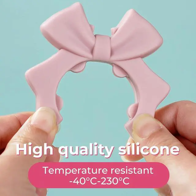 Alt view image 6 of 7 - Bow Spoon Holder Cute Spoon Rest for Stove Top, Steam Releaser & Lid Lifter Heat Resistant Silicone Cooking Gadget, Cute Kitchen Accessories, Gift for Home Cooks