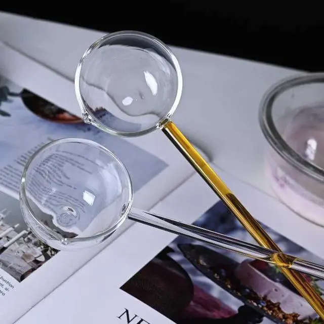 Alt view image 3 of 6 - Clear Glass Soup Spoon Long Handle Scoop Teaspoon Kitchen Serving Spoon Ladle for Soup Salt Sugar Spice Sauce Drink Tea Coffee, 1 Piece