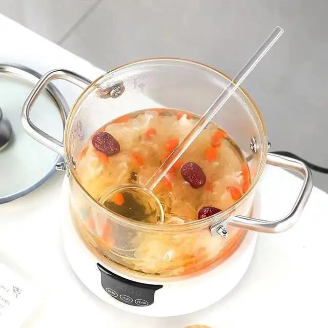 Alt view image 4 of 6 - Clear Glass Soup Spoon Long Handle Scoop Teaspoon Kitchen Serving Spoon Ladle for Soup Salt Sugar Spice Sauce Drink Tea Coffee, 1 Piece