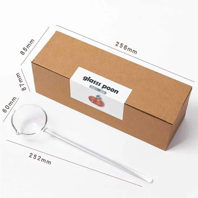 Alt view image 6 of 6 - Clear Glass Soup Spoon Long Handle Scoop Teaspoon Kitchen Serving Spoon Ladle for Soup Salt Sugar Spice Sauce Drink Tea Coffee, 1 Piece