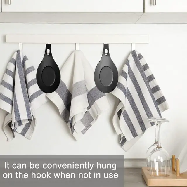 Alt view image 6 of 7 - 3 PCS Spoon Rest for Stove Top, Heat Resistant Flexible Silicone Kitchen Utensil Rest Ladle Spoon Holder for Stove Top for Cooking Spatula, Ladle, Brush(Black, Dark Grey, Light Grey)