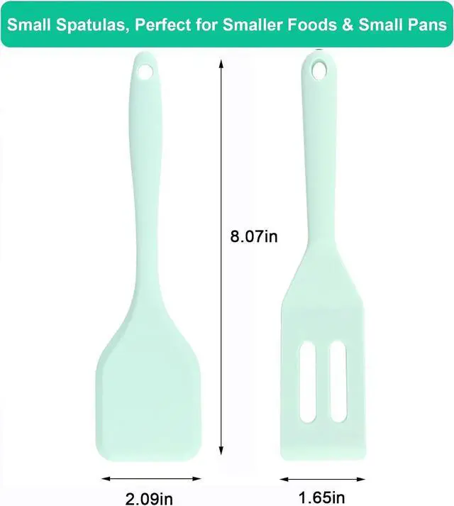 Alt view image 2 of 6 - Small Silicone Spatula Set, Mini Spatulas for Baking, Cooking, Serving | Heat resistant to 446°F, thin narrow spatulas for kitchen use safe for non stick frying pans, great for cookies & brownies