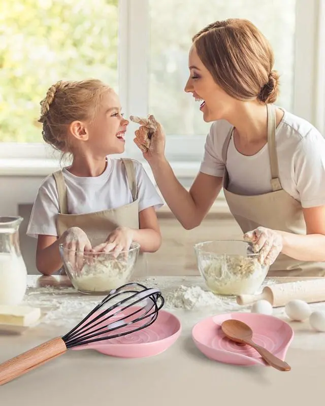 Alt view image 4 of 6 - Large Ceramic Spoon Rest 6.2 x 5.2 Inch Heat-Resistant Nonstick Spoon Holder for Stove Top, Glossy Finish, Dishwasher Safe, Stable & Heavy Duty for Cooking Utensils(Pink 1pc)
