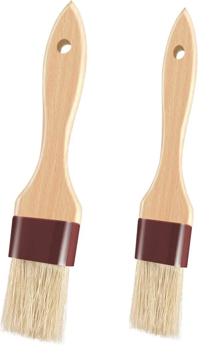 Main image of Pastry Brushes for Baking Basting Brush with Boar Bristles and Beech Hardwood Handles Culinary Oil Brush for Barbecue Butter Grill BBQ Sauce Baster Marinade Kitchen Food Cooking Brushes (1/1.5")