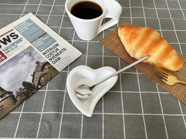 Alt view image 3 of 7 - Coffee Spoon and Rest for Coffee Bar Accessories, Mini Cute Small Spoon Rest for Coffee Bar & Station, Tea Spoon Rest & Holder for Teaspoon Rest (White Heart Rest with Silver Spoon)