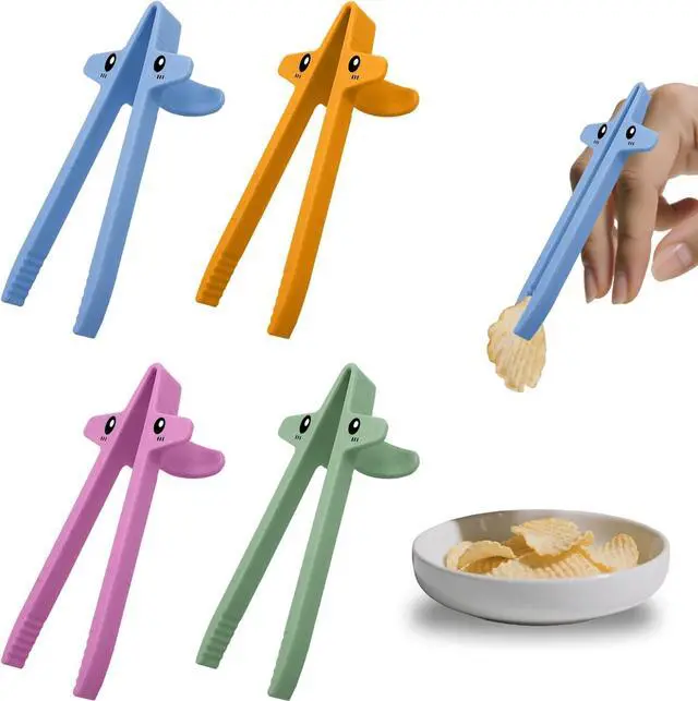 Main image of 4 PCS Finger Chopsticks for Gamers - Snack Grabber & Chip Helper Tool - Cute Wheat Straw Office Snack Chopsticks - Reusable Non-Slip Gaming Snacking Solution
