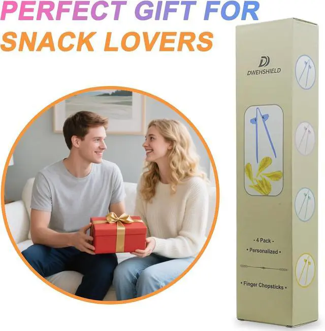 Alt view image 7 of 7 - 4 PCS Finger Chopsticks for Gamers - Snack Grabber & Chip Helper Tool - Cute Wheat Straw Office Snack Chopsticks - Reusable Non-Slip Gaming Snacking Solution