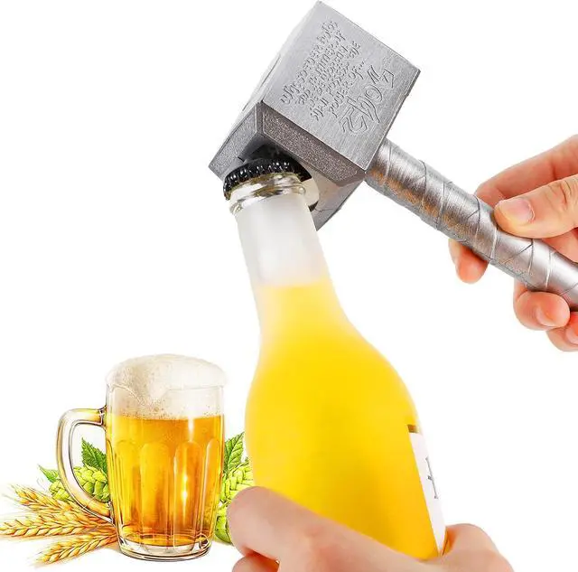 Alt view image 2 of 6 - Lmaytech Beer Bottle Opener with Magnet, Gifts for Men, Husband, Dad, Boyfriend (Silver)