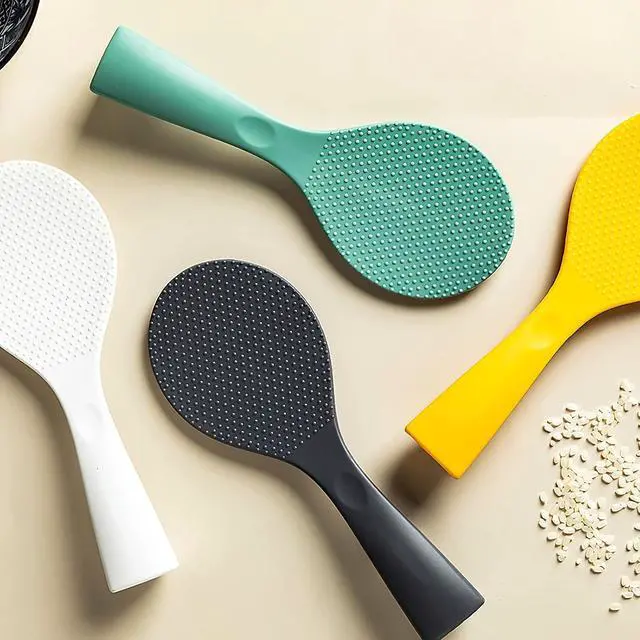 Alt view image 7 of 7 - FireKylin 1 Pcs Green Silicone Rice Paddle,Non Stick Standing Rice Spoon | Heat Resistant Rice Scooper Spatula, Ergonomic handle Rice Cooker Spoon for Rice, Mashed Potatoes, Salads and Easy to Clean