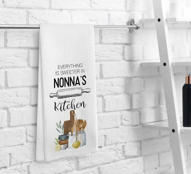 Alt view image 3 of 7 - Nonna's Kitchen Towels and Dishcloths, Nonna Gifts, Grandma Gifts for Mothers Day, Nonna, Nonna Drying Cloth Hand Towels Tea Towels for Bathroom Kitchen, 16×24 Inches