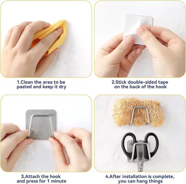 Alt view image 3 of 7 - Stainless Steel Sponge Holder for Kitchen Sink (2 Pack) | Rustproof, Waterproof, Adhesive Mount, Quick Drying, Suitable for Sink Accessories