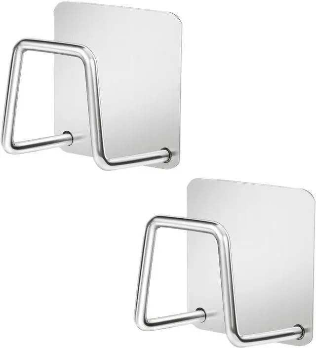 Main image of Stainless Steel Sponge Holder for Kitchen Sink (2 Pack) | Rustproof, Waterproof, Adhesive Mount, Quick Drying, Suitable for Sink Accessories