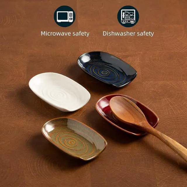 Alt view image 6 of 7 - Ceramic Spoon Rest, 5" Utensil Holder for Stove Top & Counter | Compact design fits spoons, spatulas, ladles, tongs, and coffee stirrers while saving counter and drawer space