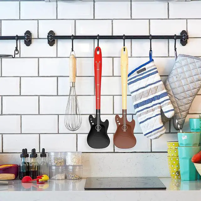 Alt view image 7 of 7 - Novelty Guitar Silicone Spatula for Kitchen,Music-themed Tools, Food Grade Silicone Unique Gift for Music Lovers and Cooking Enthusiasts (Yellow-brown & Black-red)