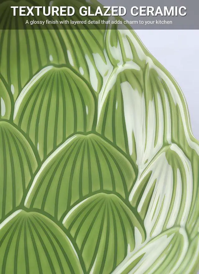 Alt view image 6 of 7 - Leaf Ceramic Spoon Rest for Stove Top and Kitchen Counter | Keeps Counters Clean Green Kitchen Decor Botanical Leaf Design Kitchen Decor Gift