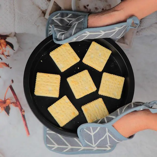 Alt view image 3 of 7 - Heat Resistant Potholders Hot Pads-6 Kitchen Pot Holders Set with 2 Pan Hot Handle Holders Trivet for Cooking and Baking,with Recycled Infill Terrycloth Lining(Grey,8 Piece)